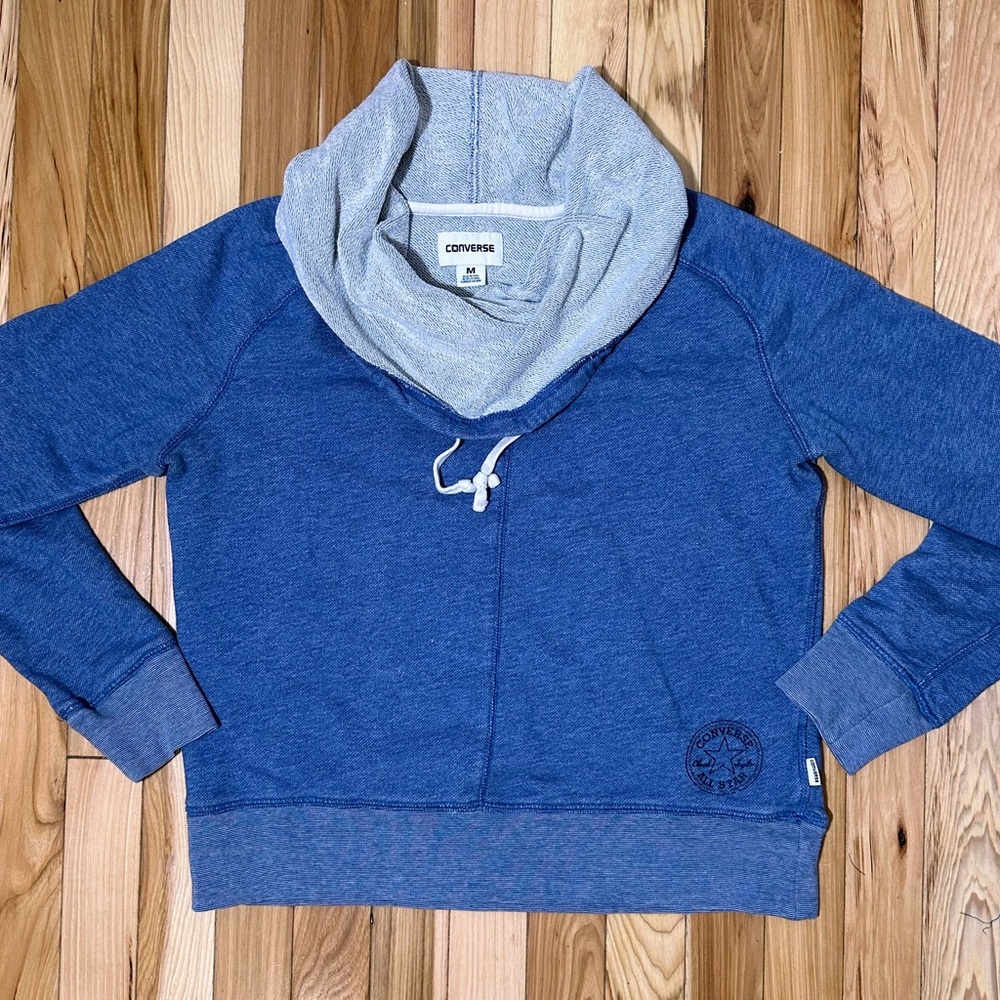 Converse turtle neck blueish Hoodie size M men/unisex